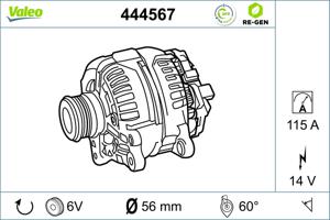 Valeo Alternator/Dynamo 444567