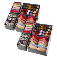 Ruhhy lade Organizer - set van 8x stuks - grijs - opbergmanden - opvouwbaar