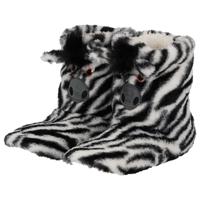 Apollo sloffen Zebra - pluche - 3D pantoffels - hoog model - voor dames