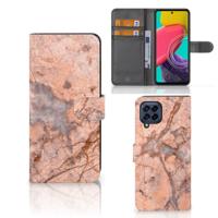 Samsung Galaxy M53 | Bookcase | Marmer Oranje | Portemonnee hoesje
