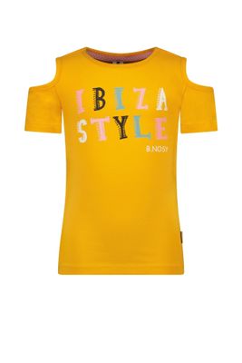 B.Nosy Meisjes t-shirt open schouder - Fire
