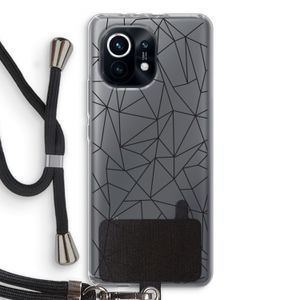 Geometrische lijnen zwart: Xiaomi Mi 11 Transparant Hoesje met koord