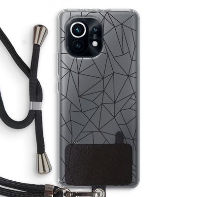 Geometrische lijnen zwart: Xiaomi Mi 11 Transparant Hoesje met koord