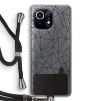 Geometrische lijnen zwart: Xiaomi Mi 11 Transparant Hoesje met koord