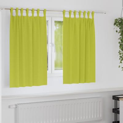 Gordijnen met gordijnen 2 pcs Appelgroen Polyester