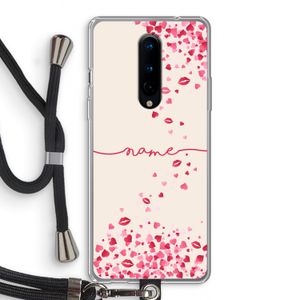 Hartjes en kusjes: OnePlus 8 Transparant Hoesje met koord