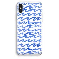 Blauwe golven: iPhone XS Max Transparant Hoesje