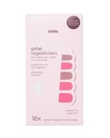 HEMA Gellak nagelstickers roze - 16 stuks