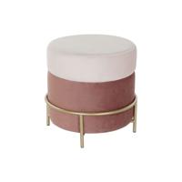 Voetensteun DKD Home Decor Roze Gouden Metaal Fluweel 48 x 48 x 47 cm