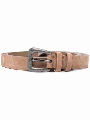 Brunello Cucinelli ceinture en cuir à boucle - Tons neutres