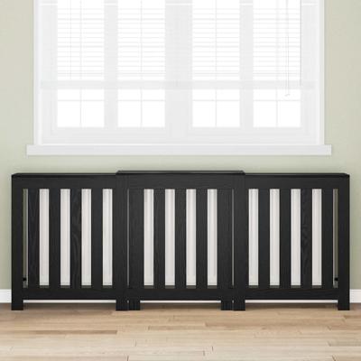 Radiatorafdekking Zwart Eiken 205 x 21.5 x 83.5 cm
