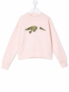 Palm Angels Kids sweat en coton à imprimé crocodile - Rose