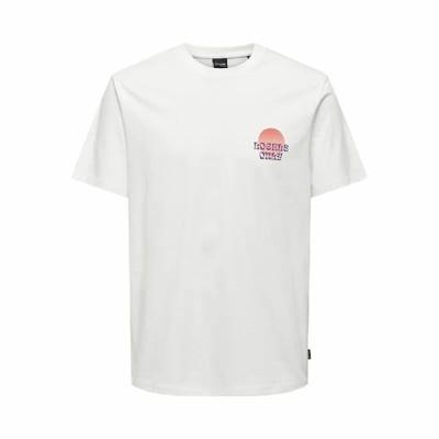 Heren-T-Shirt met Korte Mouwen Only & Sons Onskye Reg Wit - Maat: M