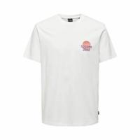 Heren-T-Shirt met Korte Mouwen Only & Sons Onskye Reg Wit - Maat: M