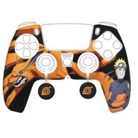 Beschermhoes voor controller - KONIX - Naruto Shippuden - DualSense PS5 - Siliconen - Kurama/Kyûbi en Naruto patroon - Zwart