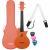 Cascha HH 2289 carbon fiber concert ukelele set oranje