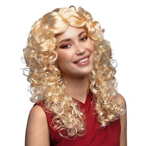 Boland party Verkleedpruik voor dames - blond - Jaren 80/90/Western/fantasy - Carnaval   -