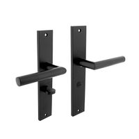 Intersteel Deurklink Bastian op schild 245x45 mm met WC slot 63/8 mm mat zwart