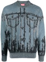 Diesel sweat K-Patmos à motif intarsia - Bleu