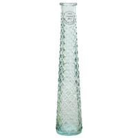 Decoris Vaas - transparant - ruit patroon - glas - D7 x 32 cm