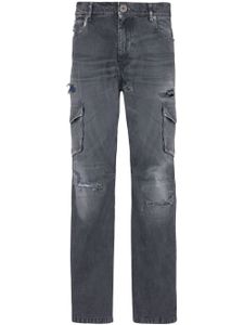 Balmain jean à effet usé - Noir