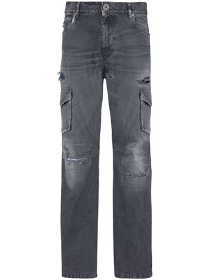 Balmain jean à effet usé - Noir