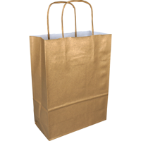 Tas | Kraftpapier | gedraaid papieren koord | 18x 8x22cm | draagtas | goud | 300 stuks