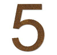 LIROdesign Cortenstaal huisnummer 5 - 30 cm - per stuk