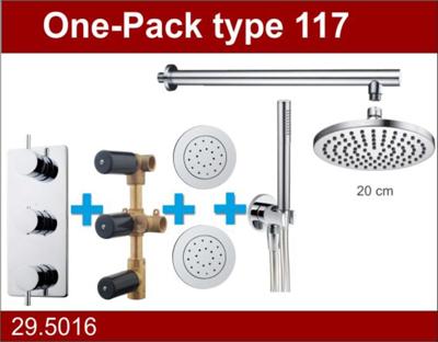 Wiesbaden one-pack inbouwthermostaatset type 117 CHR Wiesbaden one-pack inbouwthermostaatset type 117 CHR