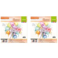 2x Aquarel papier schetsboeken 100 vellen 200 gram 30,5 x 30,5 cm - thumbnail