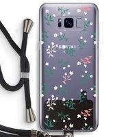 Small white flowers: Samsung Galaxy S8 Plus Transparant Hoesje met koord