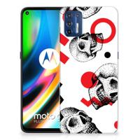 Silicone Back Case Motorola Moto G9 Plus Skull Red
