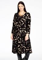 Yoek Jurk met plooien GRACE | Zwart | Maat 38/40