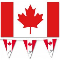 Landen vlaggen versiering set - Canada - Vlag 90 x 150 cm en 2x vlaggenlijn 3.5 meter - thumbnail