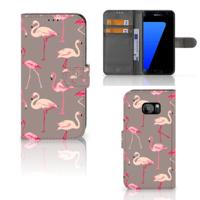 Samsung Galaxy S7 Edge | Telefoonhoesje | Met pasjeshouder | Flamingo Samsung Galaxy S7 Edge | Telefoonhoesje | Met pasjeshouder | Flamingo
