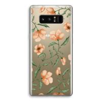 Peachy flowers: Samsung Galaxy Note 8 Transparant Hoesje - thumbnail