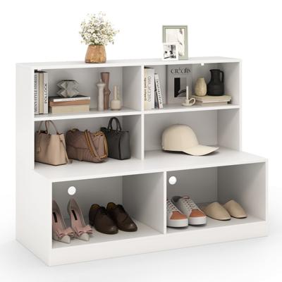 Schoenenkast met 6 Vakken 2-in-1 Combinatie Van Rek & Schoenenbank Moderne Schoenenorganizer