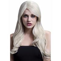 Luxe dames pruik - blond lang haar - verkleed pruiken - thumbnail