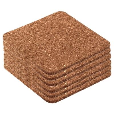 Glazen onderzetters - 24x stuks - kurk - glasonderzetters - 9,5 cm - vierkant