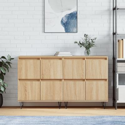 Dressoirs 2 st bewerkt hout sonoma eikenkleurig