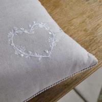 Kussen - VANDAAG - CHARME - Chambray x Petite broderie Constance - 40 x 40 cm