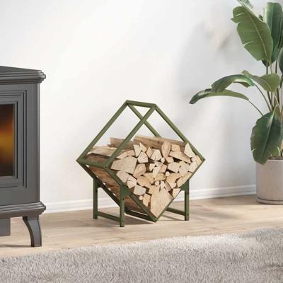 Brandhoutrek 50x25x50 cm koudgewalst staal olijfgroen
