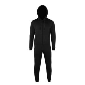 Warme onesie/jumpsuit - zwart - huispakken volwassenen - katoen/polyester