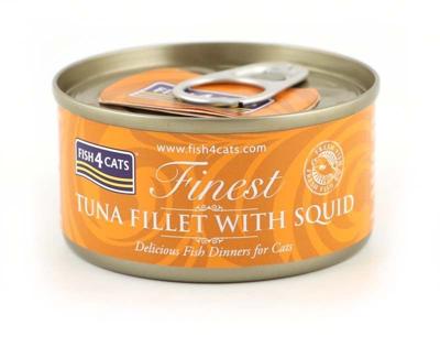 FISH4CATS Tuna fillet with squid - nat kattenvoer - 70g