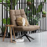 WOOOD Draaifauteuil 'Jouke' PU leder, kleur Groen