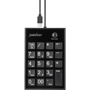 Perixx PERIPAD-202 C H Numeriek toetsenbord Kabelgebonden USB-hub Zwart