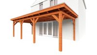 Trendhout Aanbouwveranda Lucca 795x390 cm - Plat dak- - Onbehandeld lariks Douglas hout- Trendhout