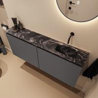 Toiletmeubel Mondiaz Ture Dlux | 120 cm | Meubelkleur Dark Grey | Eden wastafel Lava Rechts | Zonder kraangat