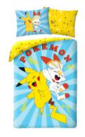 Pokémon Dekbedovertrek Pikachu & Scorbunny 140 x 200 cm (65 x 65 cm)