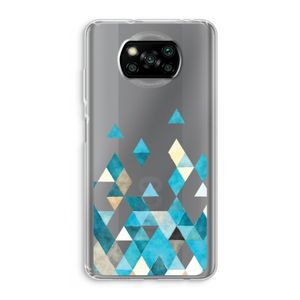 Gekleurde driehoekjes blauw: Xiaomi Poco X3 Pro Transparant Hoesje